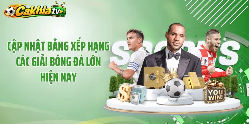 Cập nhật bảng xếp hạng các giải bóng đá lớn hiện nay